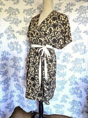 Sz S to M Kimono Sleeve Wrap Dress Tan NEW